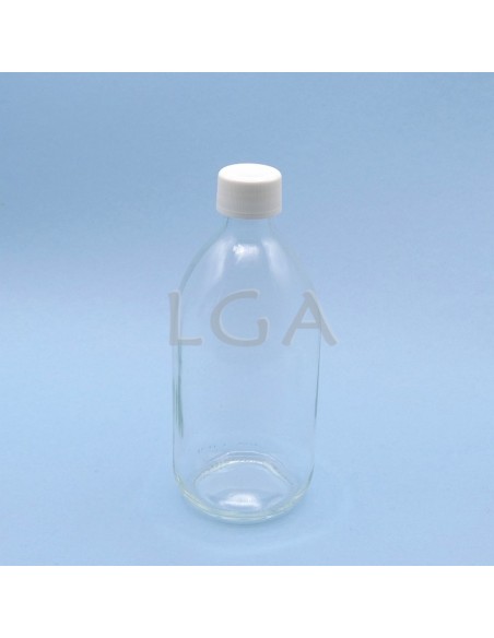 White glass round bottle ØPP28 500ml