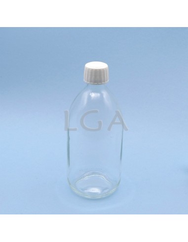 White glass round bottle ØPP28 500ml