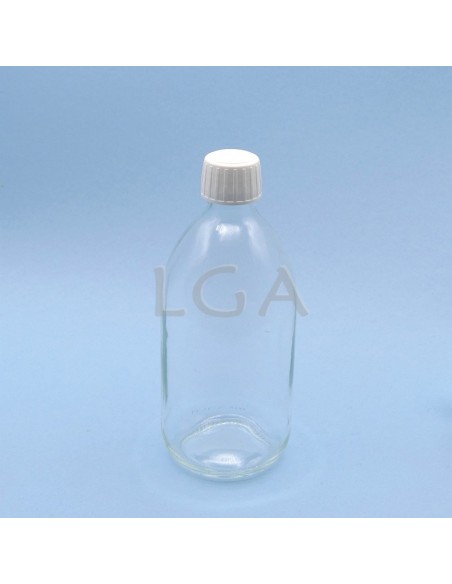 White glass round bottle ØPP28 500ml