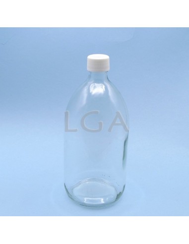 White glass round bottle ØPP28 1000ml