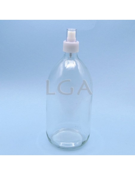 White glass round bottle ØPP28 1000ml