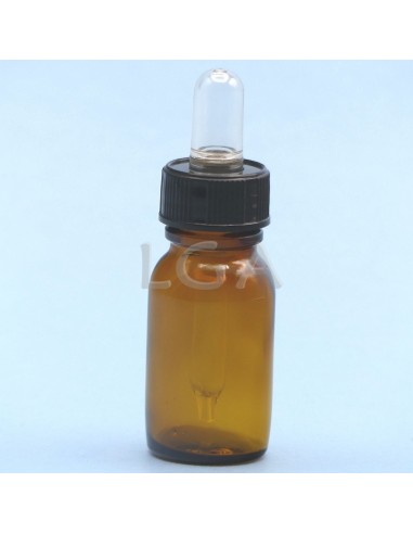 Amber glass round bottle ØPH18 15ml