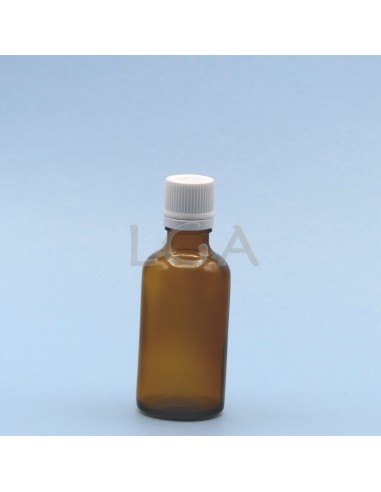 Flacone rotondo vetro ambra Ø18 DIN 50ml