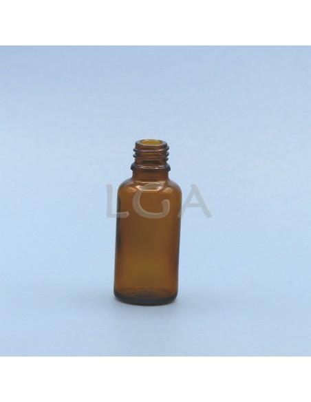 Amber glass round bottle Ø18 DIN 30ml