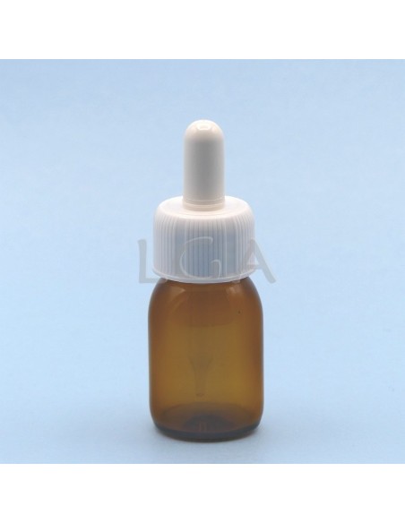 Amber glass round bottle ØPP28 30ml