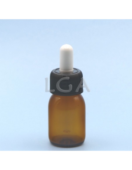 Flacone rotondo vetro ambra ØPP28 30ml
