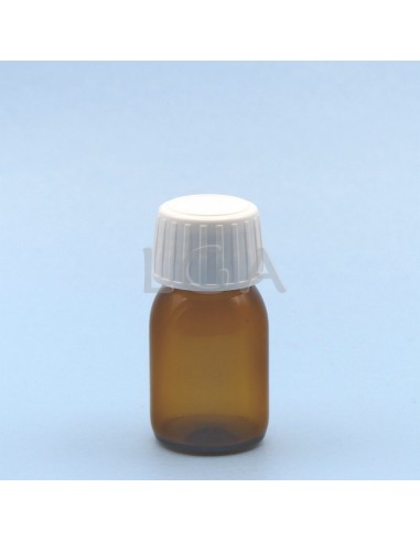 Flacone rotondo vetro ambra ØPP28 30ml