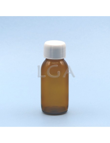 Rundes Fläschchen aus gelbem Glas- ØPP28 60ml