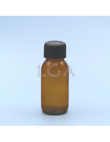 Amber glass round bottle ØPP28 60ml
