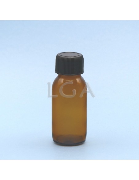 Frasco rotondo de vidrio ámbar ØPP28 60ml