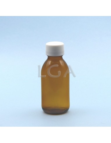 Amber glass round bottle ØPP28 125ml