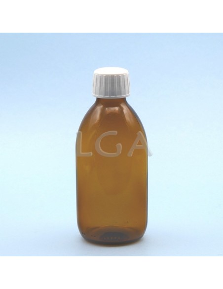 Flacone rotondo vetro ambra ØPP28 200ml