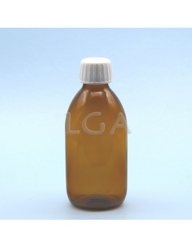 Flacone rotondo vetro ambra ØPP28 250ml