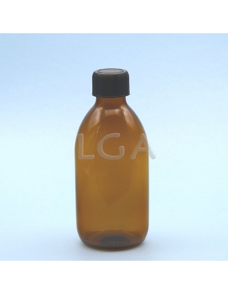 Amber glass round bottle ØPP28 250ml