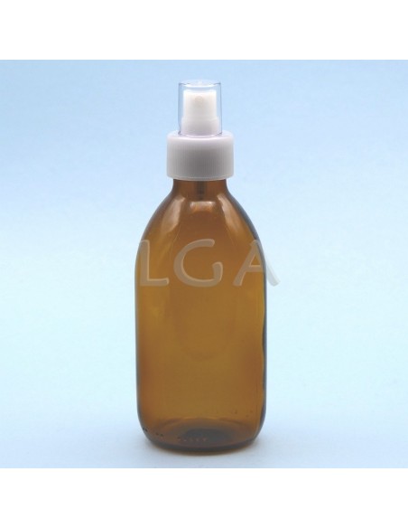 Flacone rotondo vetro ambra ØPP28 300ml