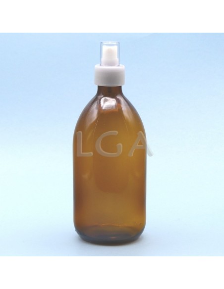 Flacone rotondo vetro ambra ØPP28 500ml