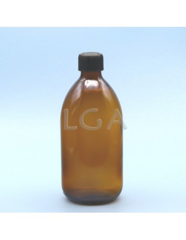 Flacone rotondo vetro ambra ØPP28 500ml