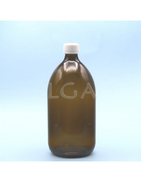 Frasco rotondo de vidrio ámbar ØPP28 1000ml