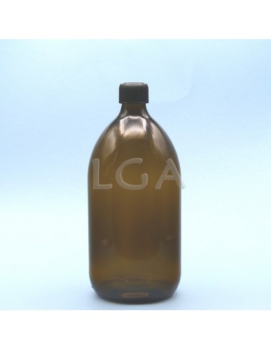 Frasco rotondo de vidrio ámbar ØPP28 1000ml