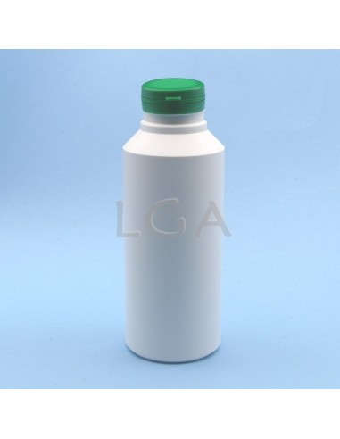 Pilulier plastique blanc 500ml, à couvercle inviolable