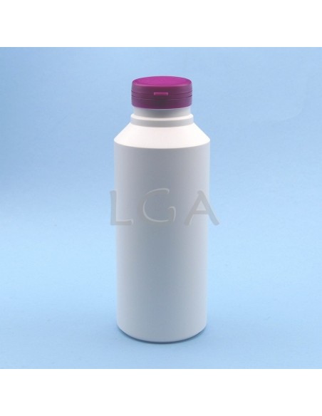Pilulier plastique blanc 500ml, à couvercle inviolable