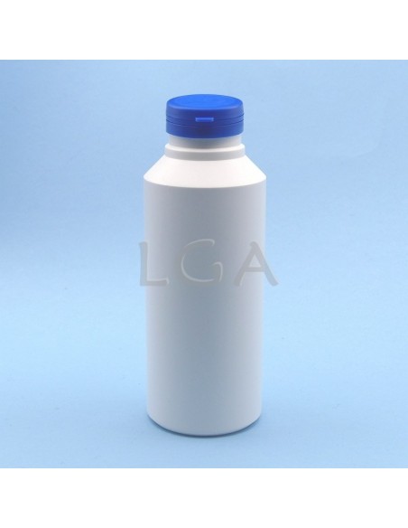 Pilulier plastique blanc 500ml, à couvercle inviolable