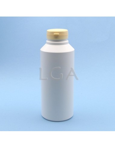 White plastic capsule box 500ml with impregnable wide cap