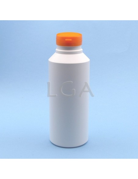 Pilulier plastique blanc 500ml, à couvercle inviolable