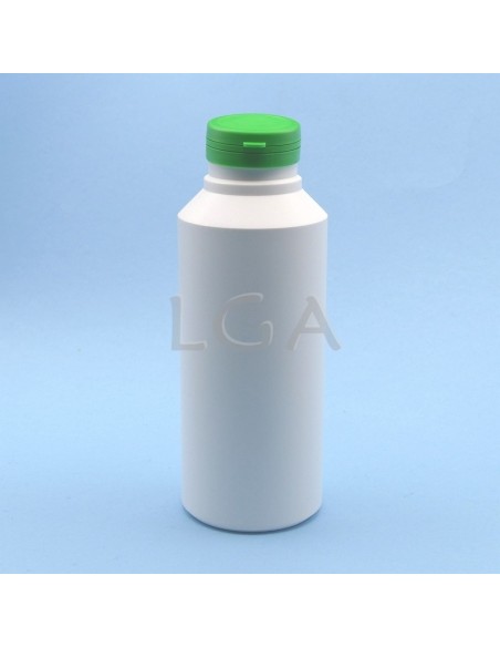 White plastic capsule box 500ml with impregnable wide cap