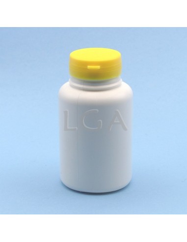Pilulier plastique blanc 250ml, à couvercle inviolable
