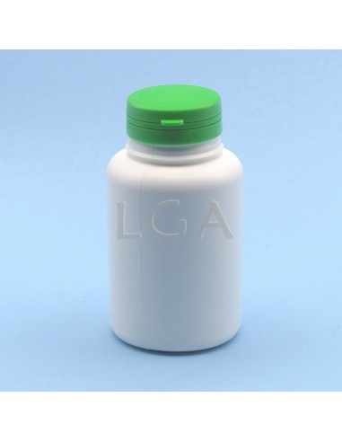 White plastic capsule box 250ml with impregnable wide cap