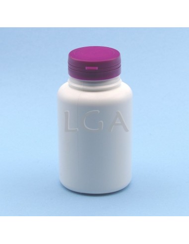 Pilulier plastique blanc 250ml, à couvercle inviolable