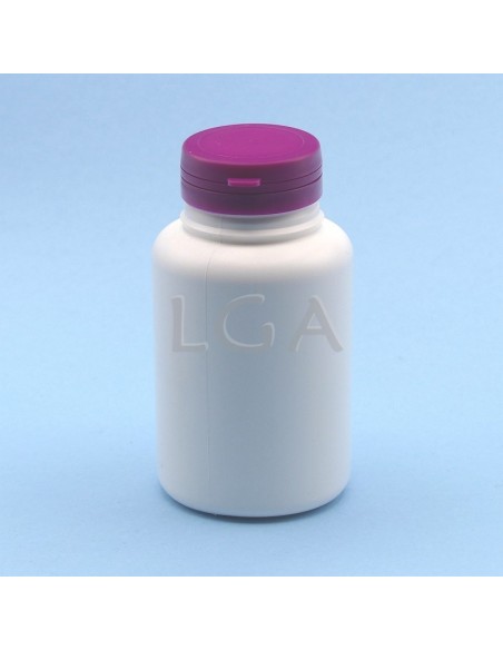 Pilulier plastique blanc 250ml, à couvercle inviolable