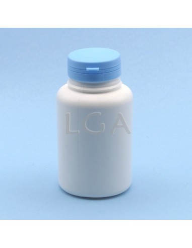 White plastic capsule box 250ml with impregnable wide cap