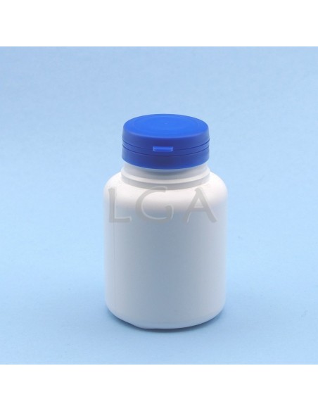 Pilulier plastique blanc 200ml, à couvercle US inviolable