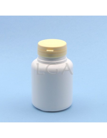 Pilulier plastique blanc 200ml, à couvercle US inviolable