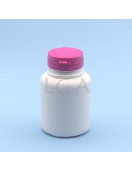 Pilulier plastique blanc 200ml, à couvercle US inviolable