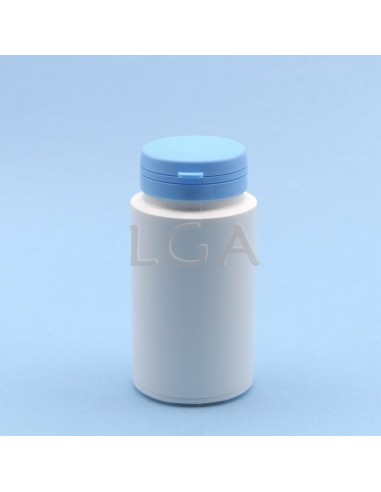 Pilulier plastique blanc 125ml, à couvercle inviolable