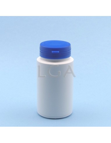 White plastic capsule box 125ml with impregnable wide cap