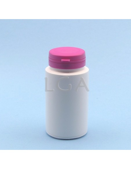 White plastic capsule box 125ml with impregnable wide cap