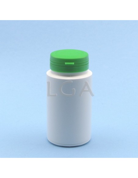 Pilulier plastique blanc 125ml, à couvercle inviolable