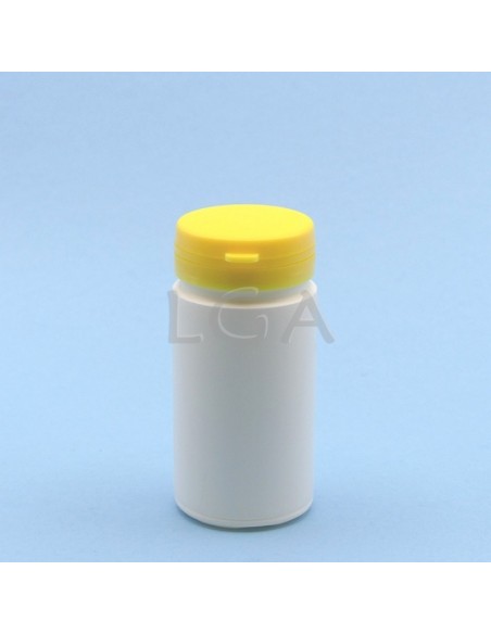 White plastic capsule box 100ml with impregnable wide cap