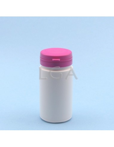 White plastic capsule box 100ml with impregnable wide cap
