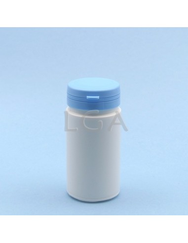 White plastic capsule box 100ml with impregnable wide cap