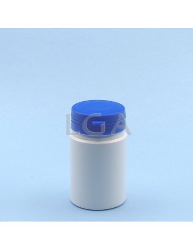 Pilulier plastique blanc 75ml- à couvercle inviolable
