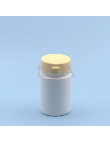 Pilulier plastique blanc 75ml- à couvercle inviolable