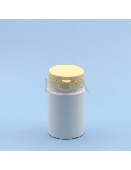 Zoppica a pillole in plastica bianco 75ml con capsula antimanomissione
