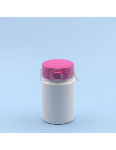 Pilulier plastique blanc 75ml- à couvercle inviolable
