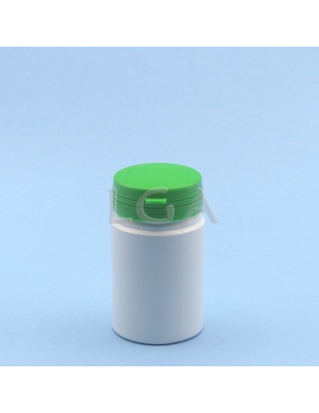 Pilulier plastique blanc 75ml- à couvercle inviolable