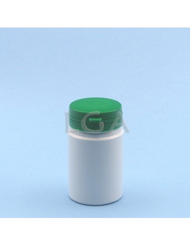 White plastic capsule box 75ml with impregnable wide cap